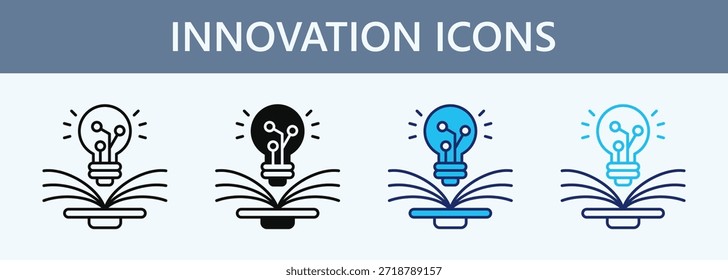 Conjunto de iconos de innovación Colección de estilo múltiple