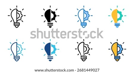 Innovation icon set multiple style collection 
