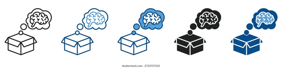 Conjunto de iconos de innovación en varios estilos