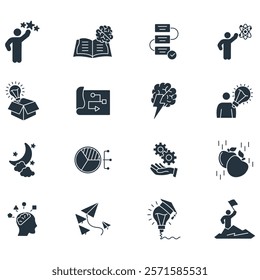 Innovation icon set . Innovation pack line elements for infographic web.