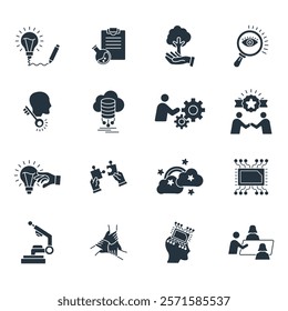 Innovation icon set . Innovation pack line elements for infographic web.