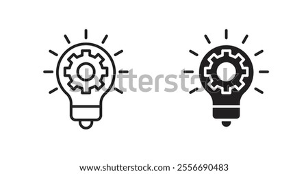 Innovation icon set in Thin line black color.