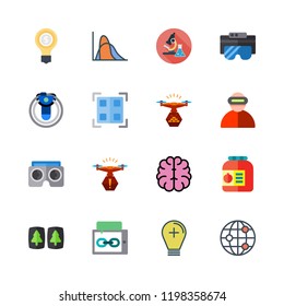 innovation icon set. vector set about conserve, light bulb, drone and idea icons set.