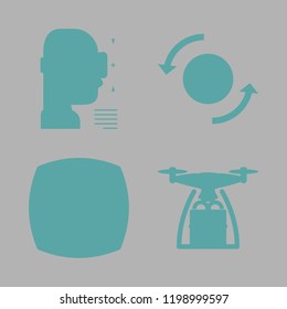 innovation icon set. vector set about worldwide, virtual reality, ar glasses and drone icons set.