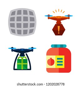 innovation icon set. vector set about virtual reality, drone and conserve icons set.