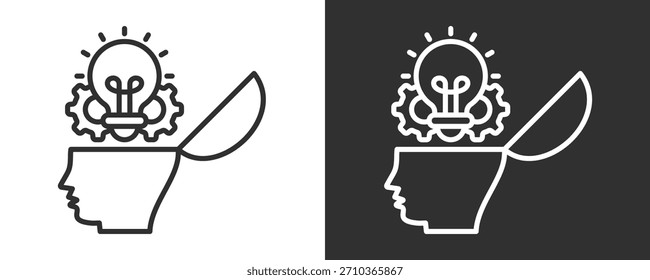 Colección De Vector Del Conjunto Del Icono De La Innovación Aislada En Blanco Y Negro