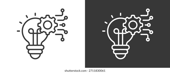 Colección De Vector Del Conjunto Del Icono De La Innovación Aislada En Blanco Y Negro