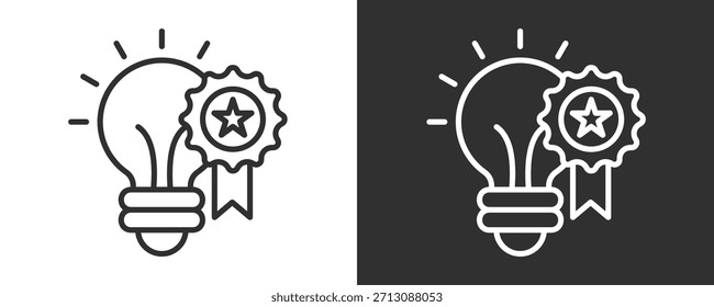 Innovation Icon Set Vektorgrafik-Kollektion einzeln auf Schwarz und Weiß