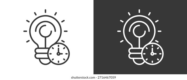 Colección De Vector Del Conjunto Del Icono De La Innovación Aislada En Blanco Y Negro