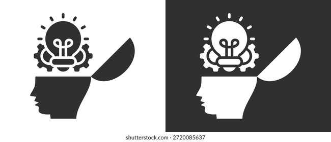 Colección De Vector Del Conjunto Del Icono De La Innovación Aislada En Blanco Y Negro