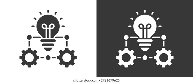 Colección De Vector Del Conjunto Del Icono De La Innovación Aislada En Blanco Y Negro