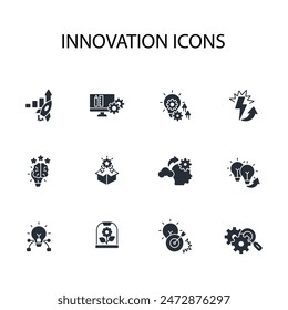 Innovationssymbol set.Vektorgrafik.Editable stroke.linear style sign for use Webdesign, logo.Symbol Illustration.