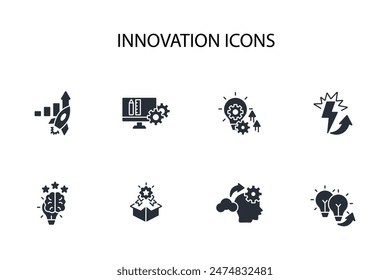 Innovation icon set.vector.Editable stroke.linear style sign for use web design,logo.Symbol illustration.
