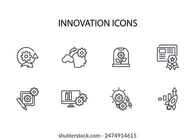 Innovation icon set.vector.Editable stroke.linear style sign for use web design,logo.Symbol illustration.