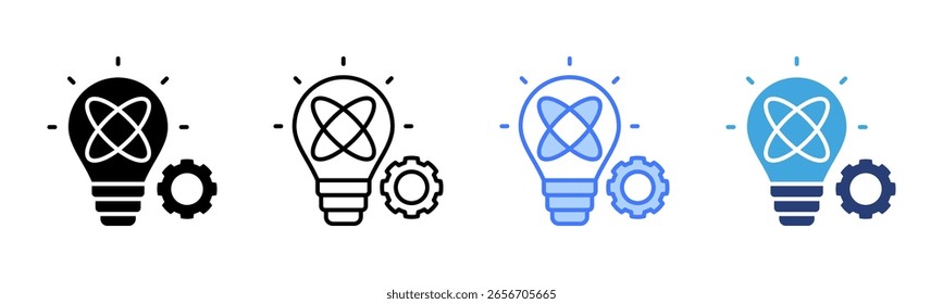 Colección de múltiples estilos de la hoja de íconos de innovación
