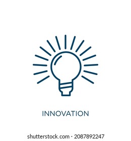 innovation icon. Thin linear innovation outline icon isolated on white background. Line vector innovation sign, symbol for web and mobile