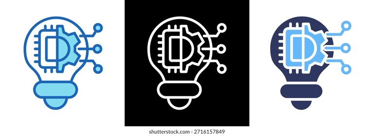 Ilustración vectorial de estilo triple Innovation Icon