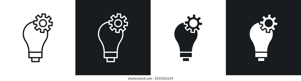 Innovation icon vector collection in black and white.