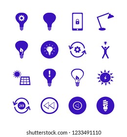 innovation icon. innovation vector icons set fluorescent bulb, attention sign bulb, recycle gear and bulb leaf