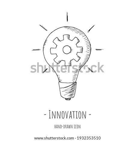 Innovation icon. Vector illustration. Isolated on white. Hand-drawn style.