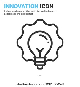 Innovation icon vector with outline style isolated on white background. Vector illustration solution sign symbol icon concept for business, finance, industry, company, apps, web and project