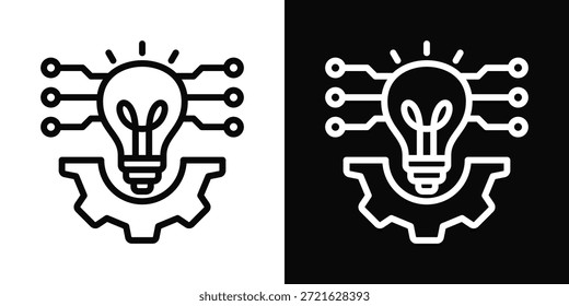 Innovation Icon White And Black Background Style