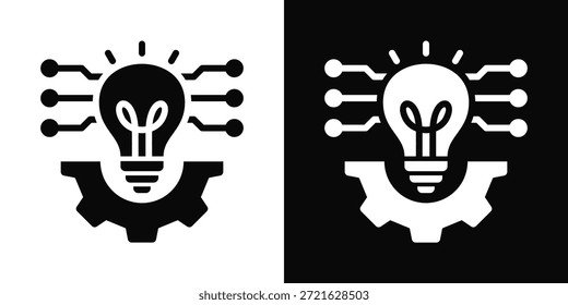 Innovation Icon White And Black Background Style
