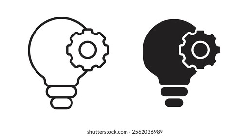 Innovation icons in flat and line style set.