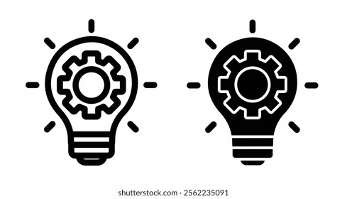 Innovation Icons pack in outlined and flat versions