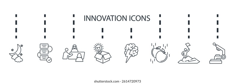 innovation icons set isolated on White Background Flat style design
