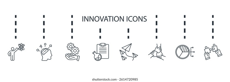 innovation icons set isolated on White Background Flat style design