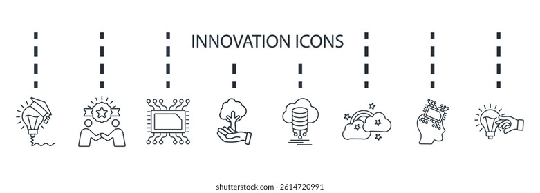 innovation icons set isolated on White Background Flat style design