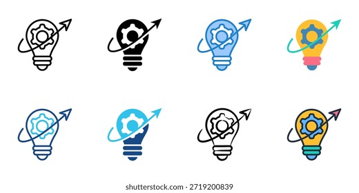 Innovation icons set multiple style collection. Editable stroke 
