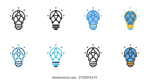 Innovation icons set multiple style collection. Editable stroke 
