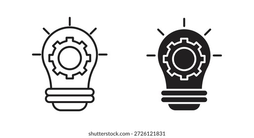 Iconos de innovación símbolo de Vector con trazo editable y versiones planas