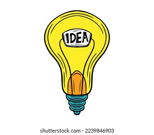 innovation idea bulb hand drawn isolated