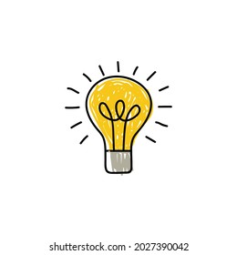 innovation Idea bulb icon in color icon, isolated on white background 