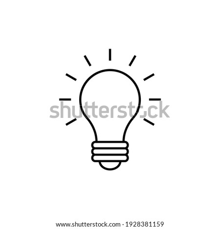 innovation Idea bulb icon in flat black line style, isolated on white background 