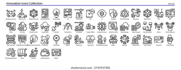Innovation Idea Creation Invention Icon Collection