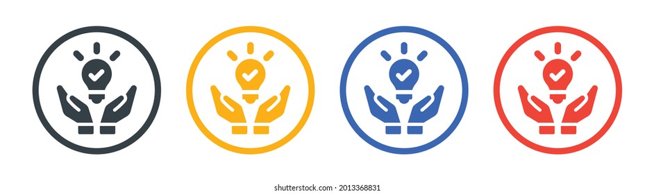 Innovación, idea, creatividad, icono de invención en la señal de círculo.