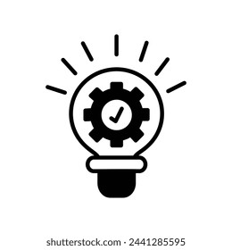 icono de innovación o idea con fondo blanco vector ilustración de stock