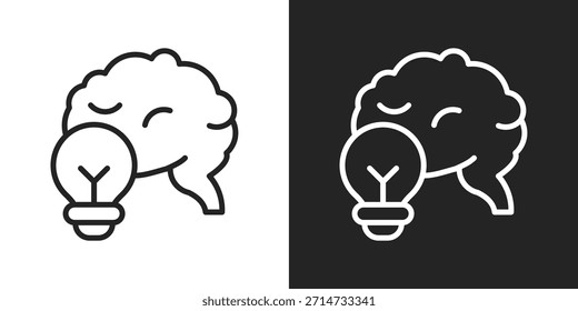 Ícone De Inteligência De Inovação Em Estilo De Linha Preto-E-Branco