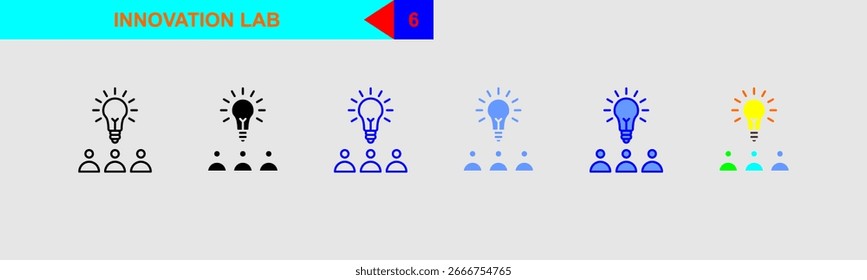 innovation lab for workshop icon set