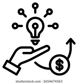 Innovation Led Development Icon Line Vector Illustration