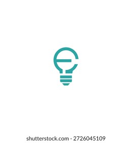 Diseño de Vector plano del icono del logotipo de la bombilla de la innovación.