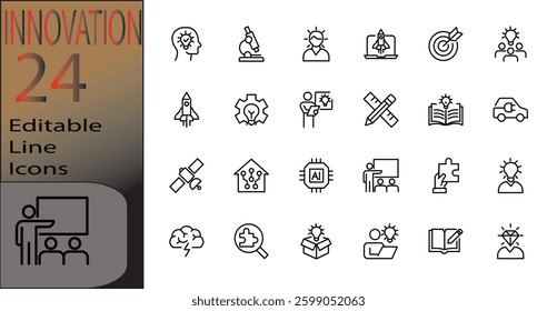 innovation Line Editable Icons set