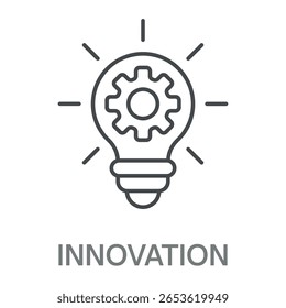 Ícone De Linha De Inovação, Ilustração De Símbolo De Contorno De Design De Estilo Simples, Traçado Editável Para Logotipos E Muito Mais