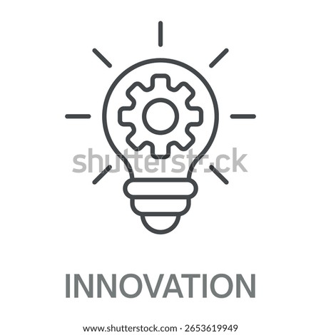 Innovation Line Icon, Simple Style Design Outline Symbol Illustration, Editable Stroke For Logos And More