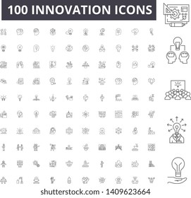 Innovation line icons, signs, vector set, outline illustration concept 