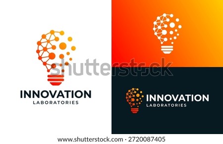 Innovation logo design template illustration. Light Bulb concept vector design with Technology connection symbol graphic icon